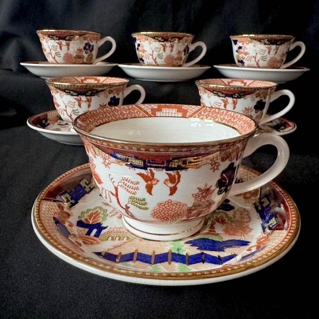 廃盤希少品】NIKKO ダブルフェニックス 錦山水 カップ&ソーサー 6客