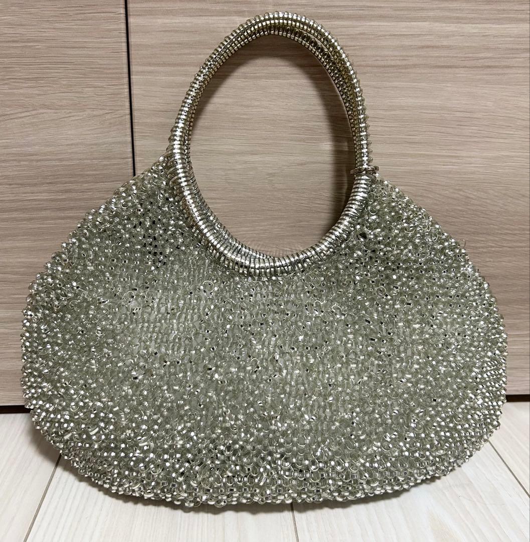 【美品】アンテプリマ ワイヤーバッグ シルバー ラウンド 横型