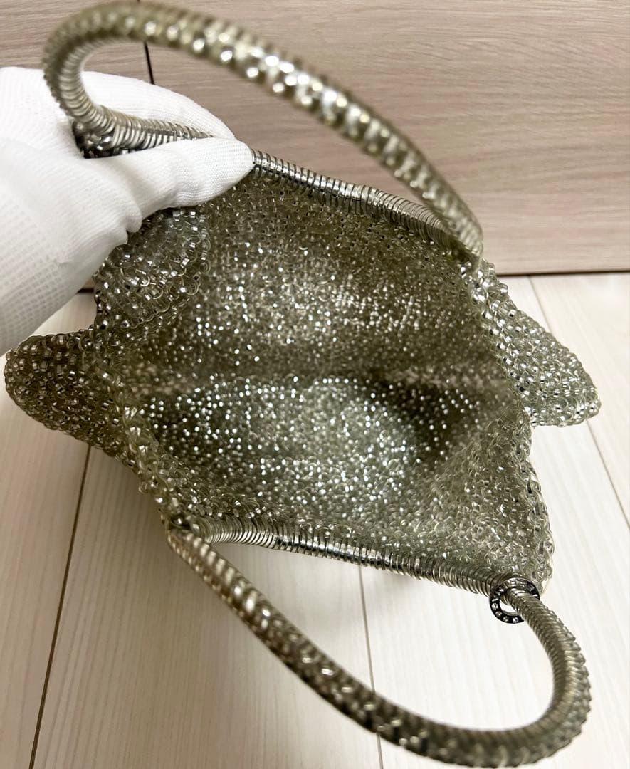 【美品】アンテプリマ ワイヤーバッグ シルバー ラウンド 横型