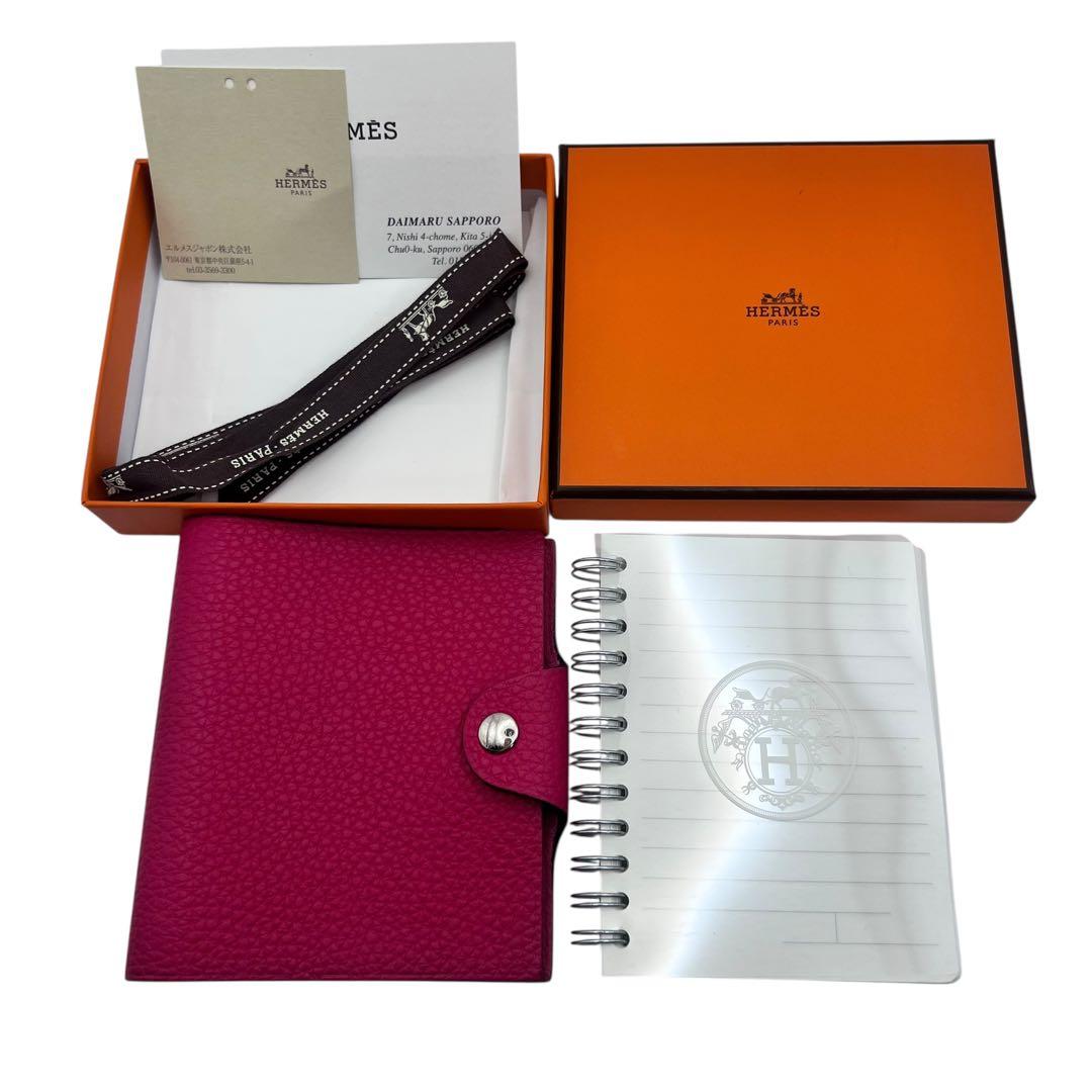 美品✨エルメス ユリス ノートブックカバー トゴレザー ミニ ピンク