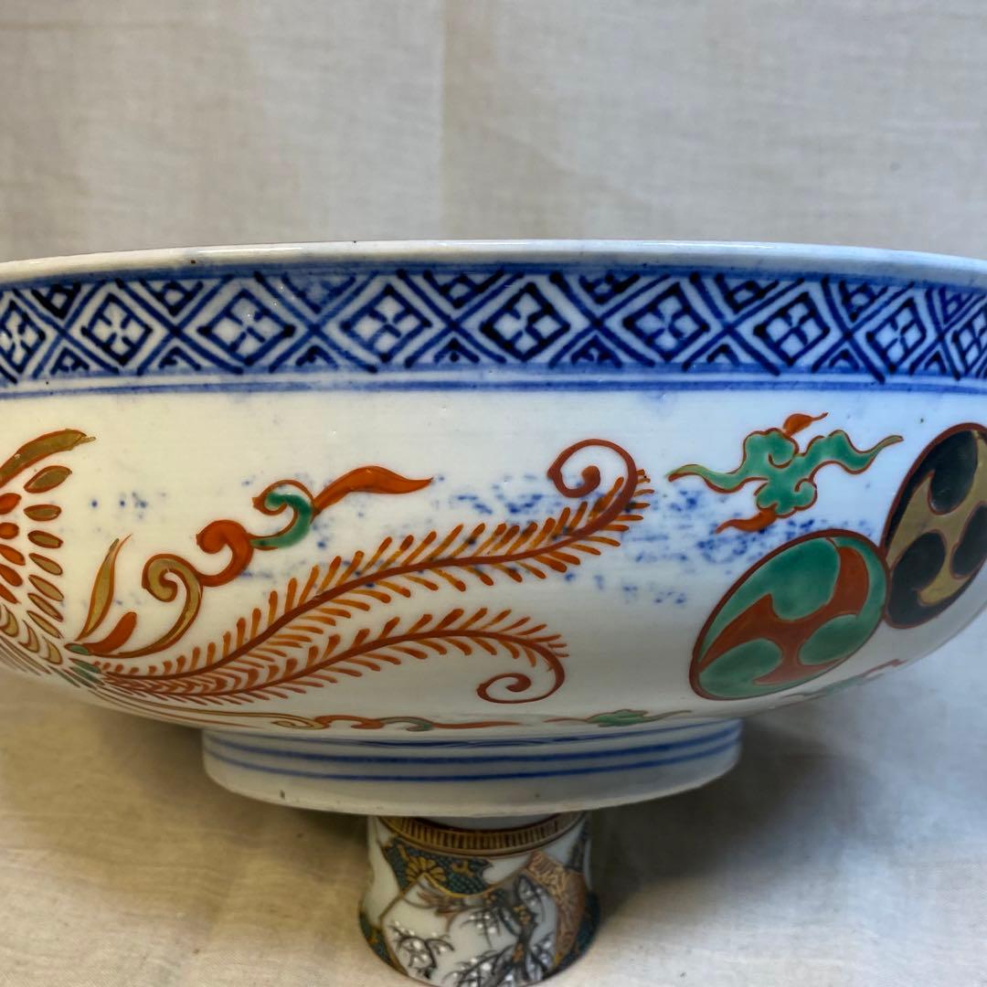 伊万里古伊万里大鉢鉢麒麟鶴亀文鳳凰文