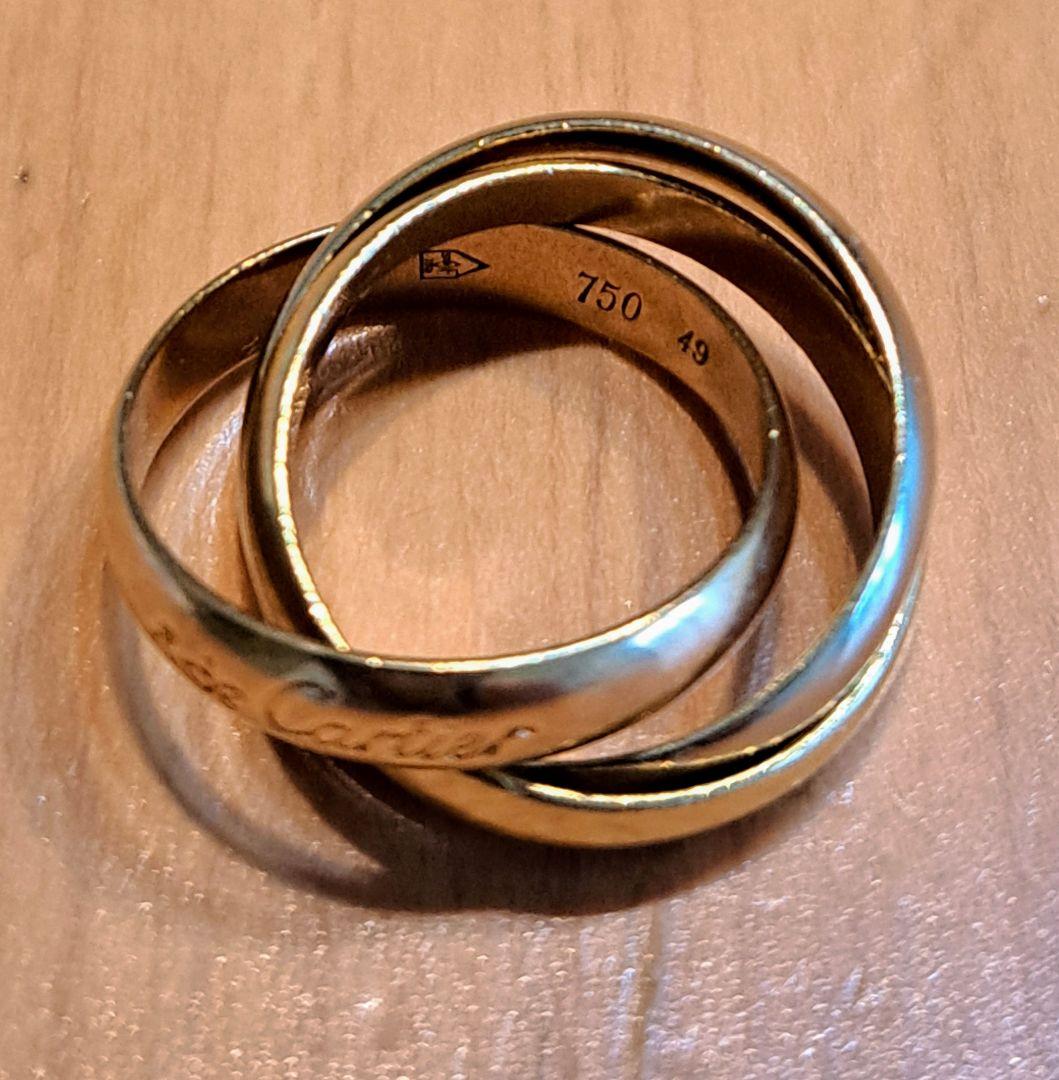 U*a様 カルティエCartierトリニティリング指輪 K18スリーゴールドtr