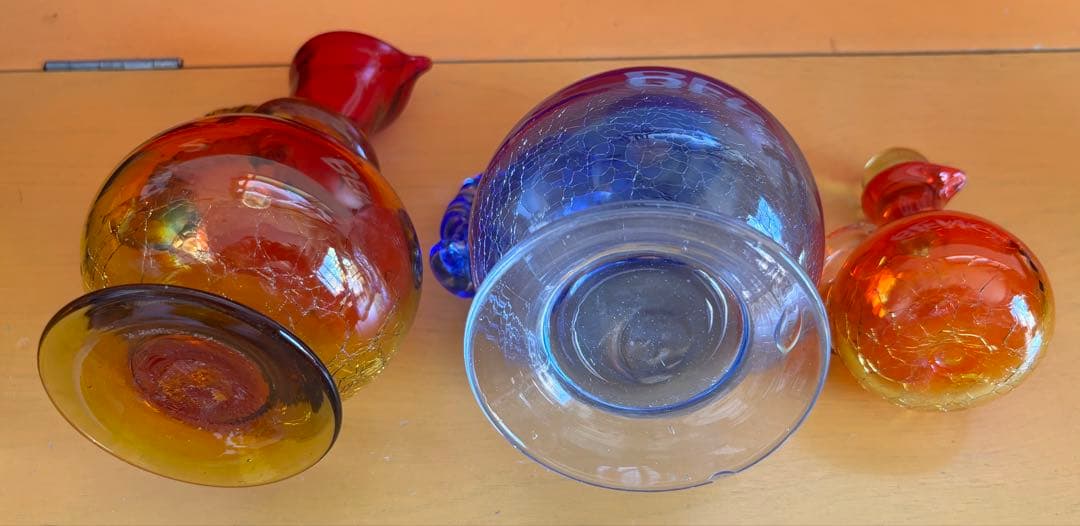 琉球ガラス 水差し ガラス細工 置物 インテリア 3個セット