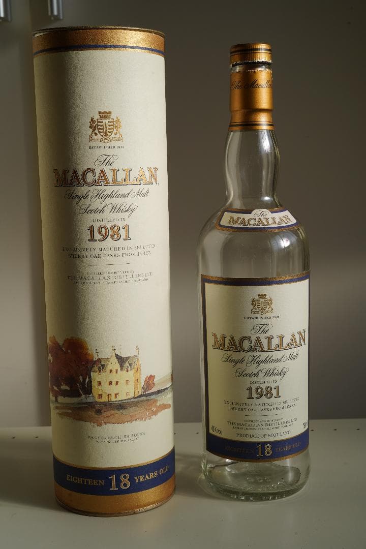 MACALLAN 1981 18年ウイスキー空瓶