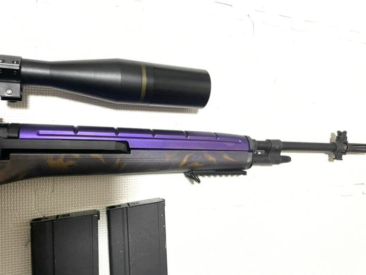 東京マルイm14 荒野行動スキン　紫鬼　動作確認済　多弾マガジン3本付　一点物