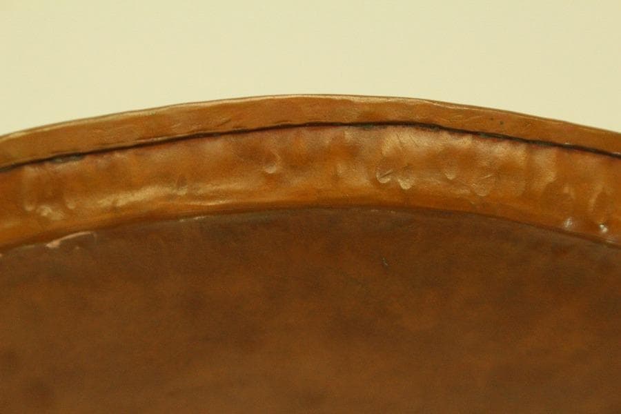 煎茶盆 銅槌目円盆 蔵苑造 共箱(ZE363)