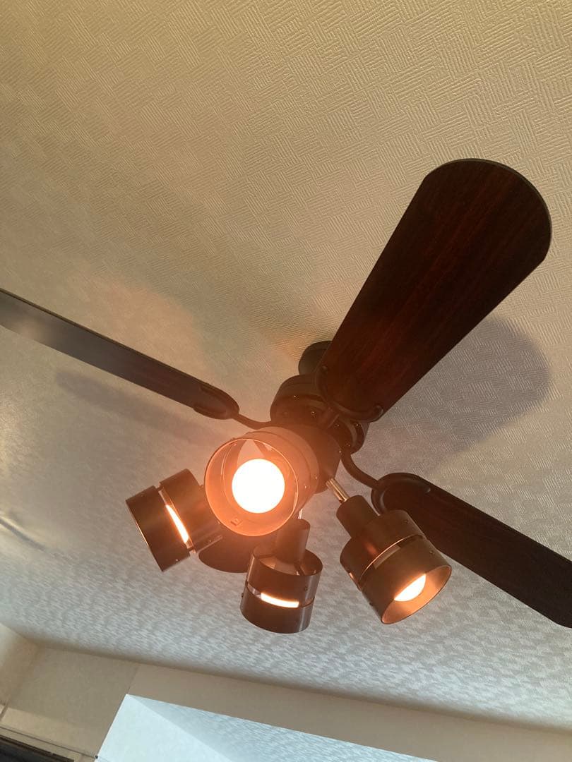 リコメン堂 シーリングファンライト E26 4灯 ブラウン