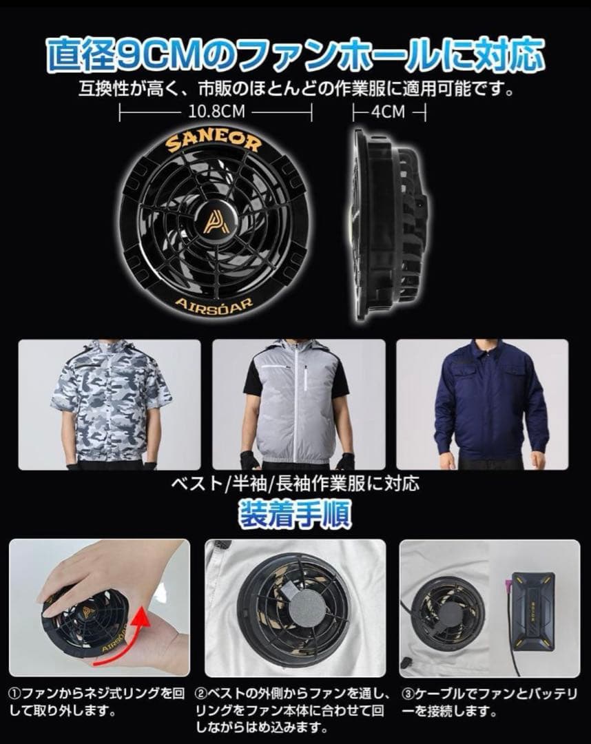 SANEOR AIRSÓAR 42Vファンバッテリーセット 1日だけ使用しました