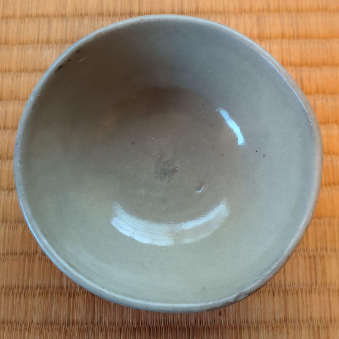 灰色の花模様 陶器ボウル おわん 直径約10cm初期伊万里 骨董 古美術