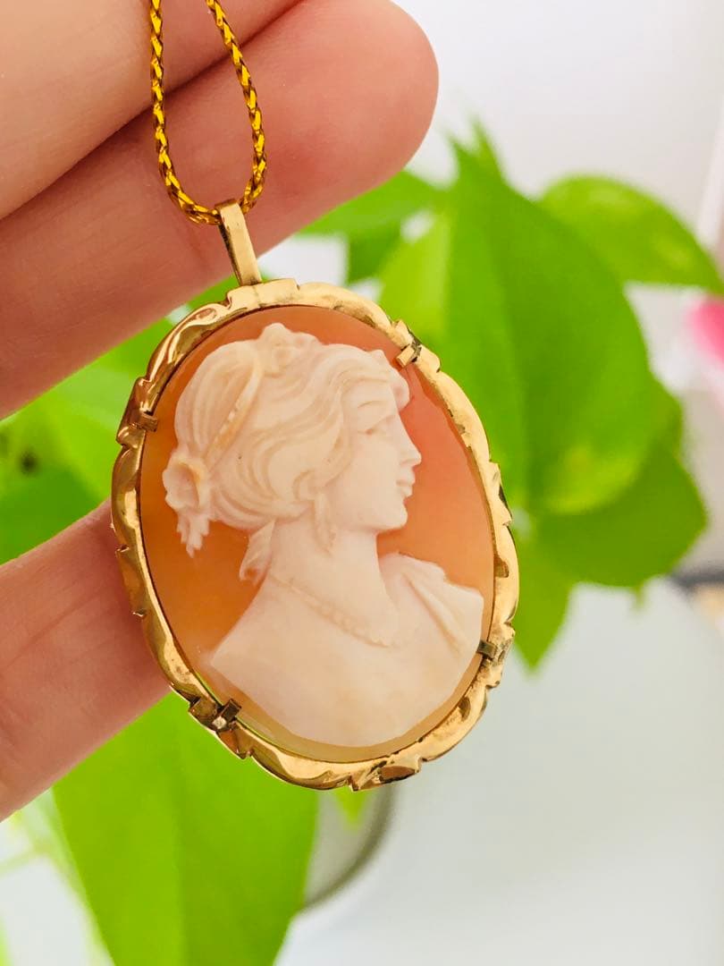 カメオ カメオ ネックレス ブローチ K14 K14ktネックレス ペンダント