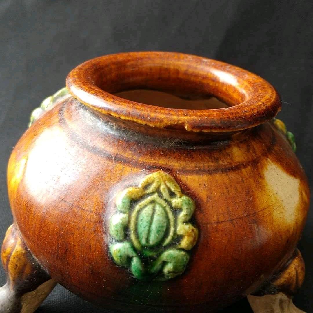 中国 唐時代 唐三彩 美術館級 発掘品 貴重 骨董 茶道具