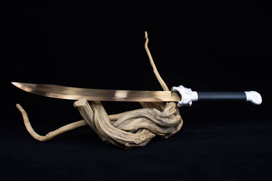 雪紋金単刀 武具　刀装具　日本刀　模造刀