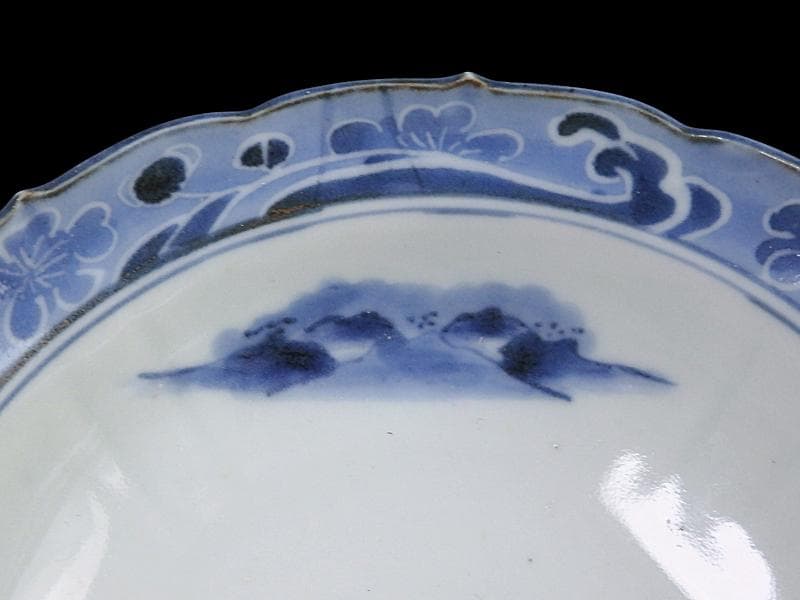 古伊万里 染付 墨弾 桜花に波 楼閣山水図 膾皿 5客 A634AS-CVz - メルカリ