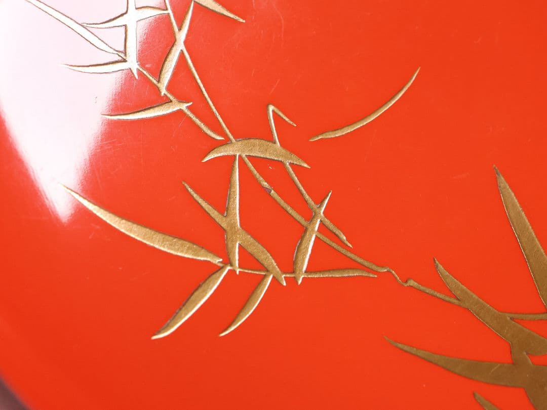 【CM358】時代 法橋光琳造(尾形光琳) 松竹梅蒔絵 朱塗 三ッ盃 木製 酒盃