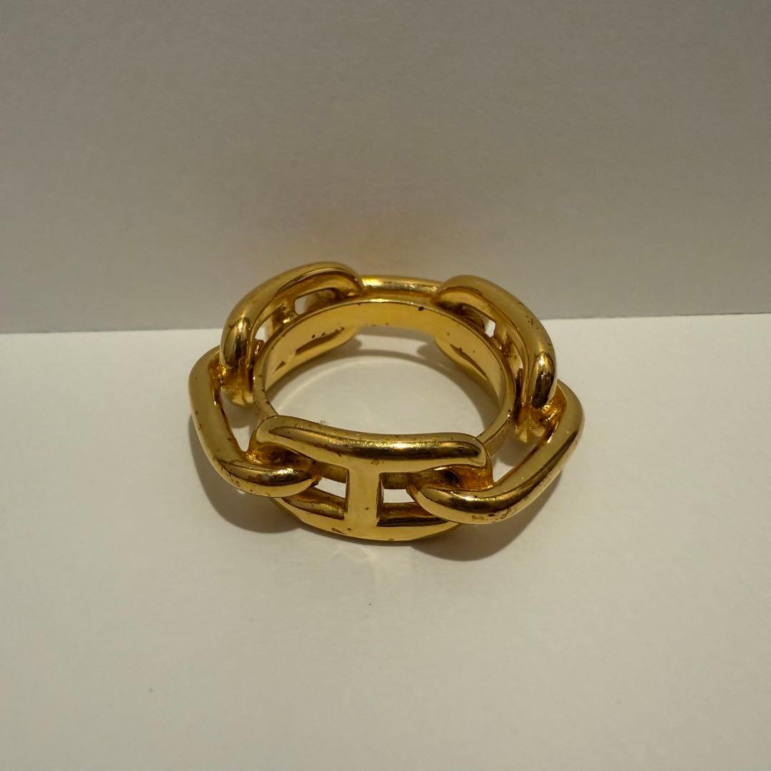 HERMES シェーヌダンクル スカーフリング 　ゴールド エルメス