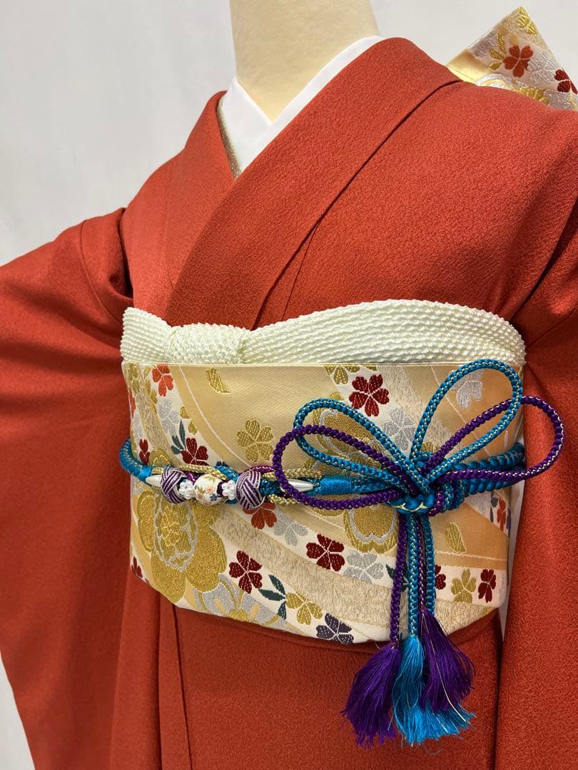 色無地 振り袖 フルセット 長襦袢 成人式 パーティー 袋帯 小物付 675