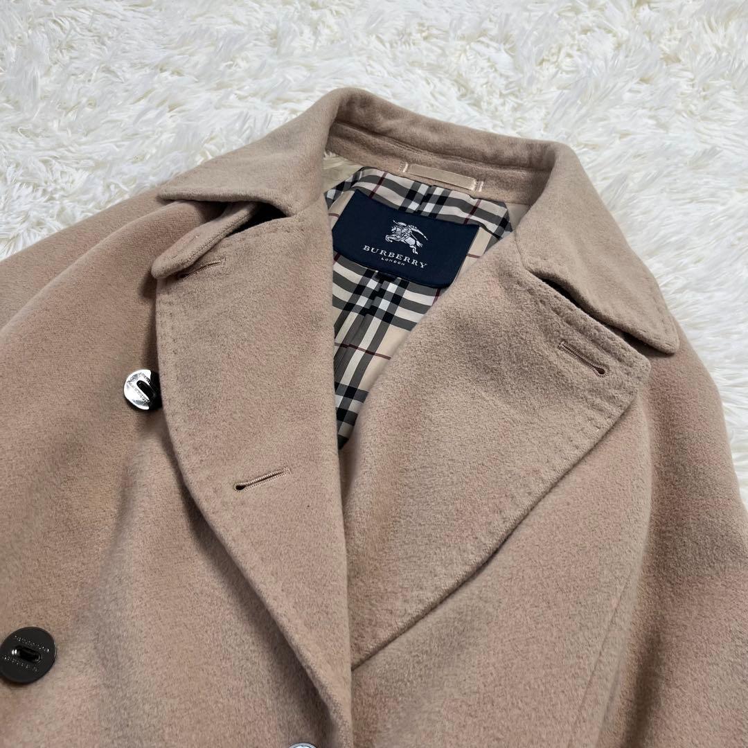 ☆美品☆BURBERRY LONDON アンゴラ ダブルチェスターコート L