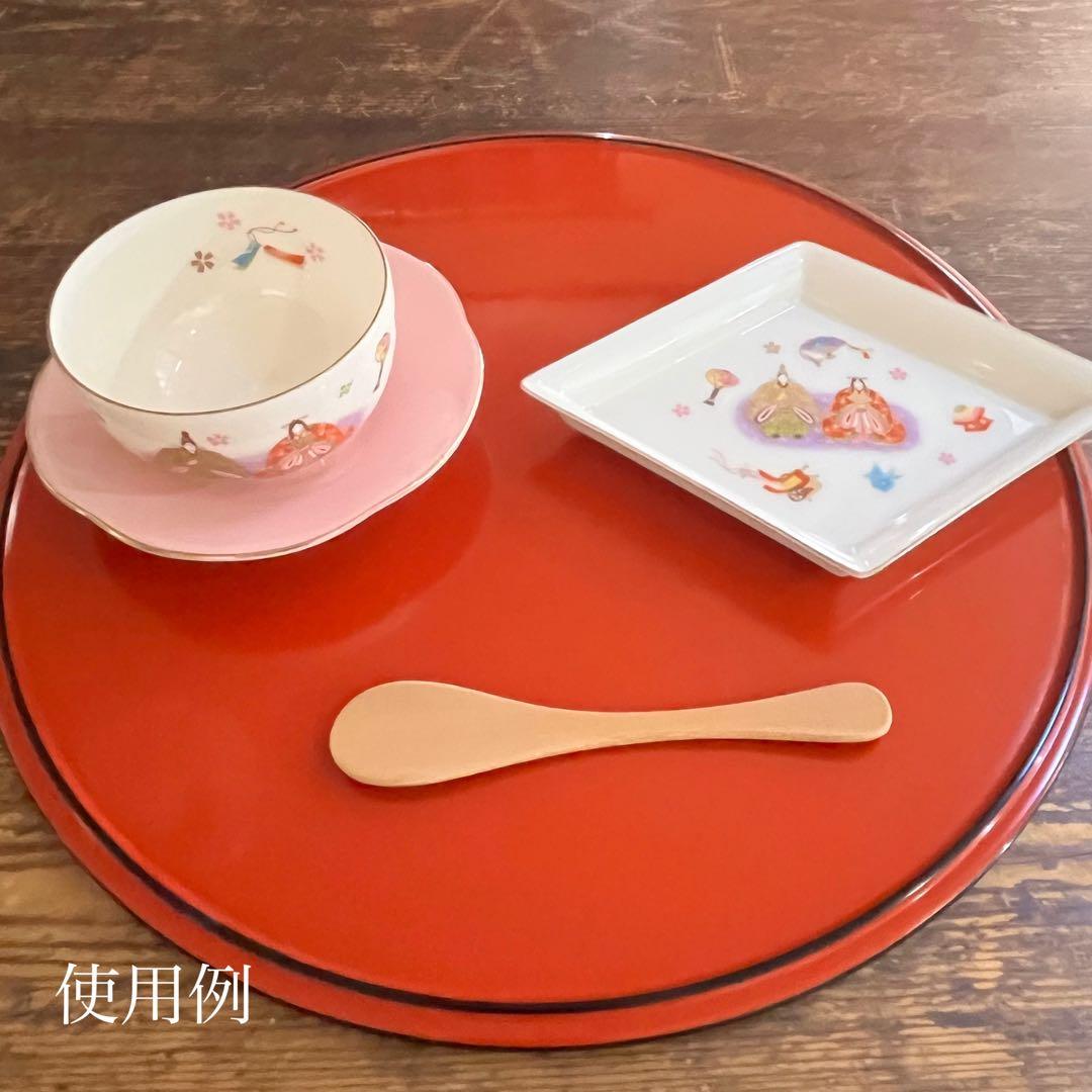 輪島塗３枚セット円形漆器膳 （布着本堅地）丸盆