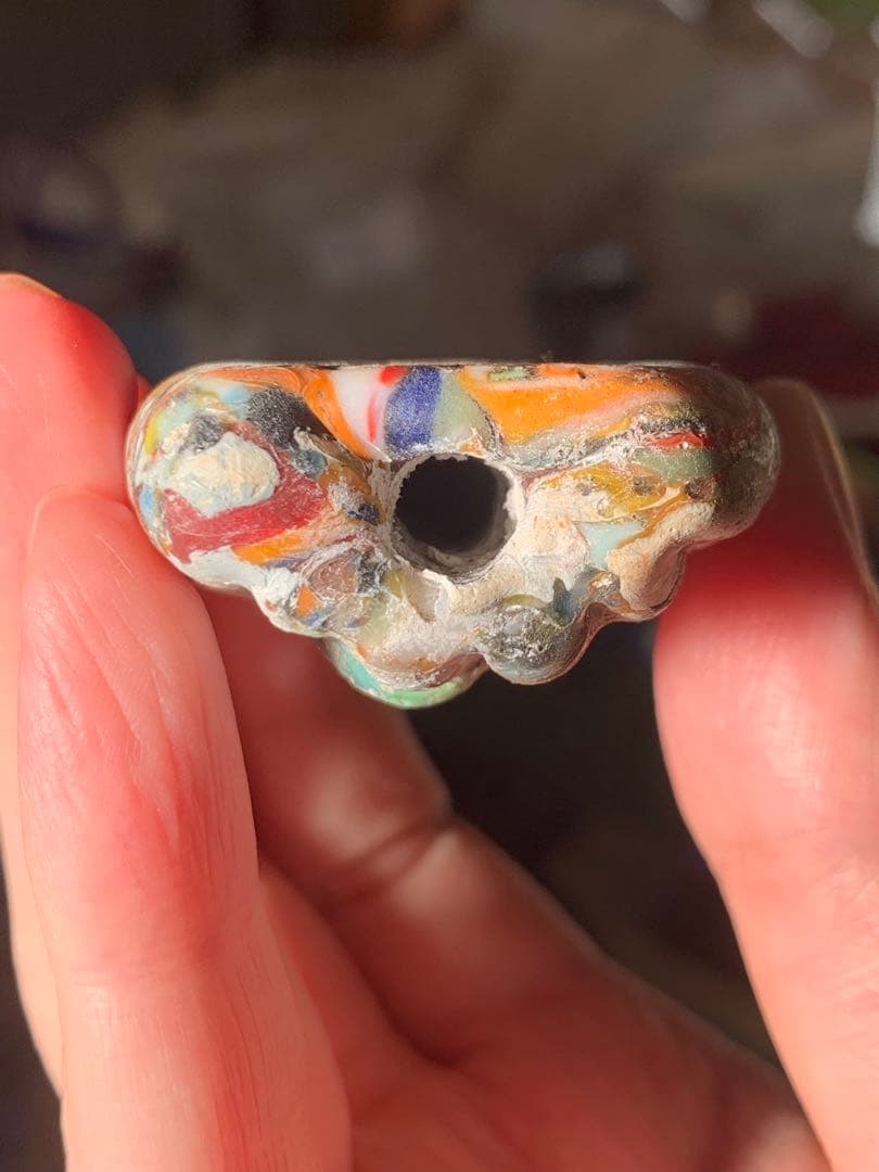 紀元前1500年頃フェニキアビーズ ローマンガラス とんぼ玉 出土品 根付