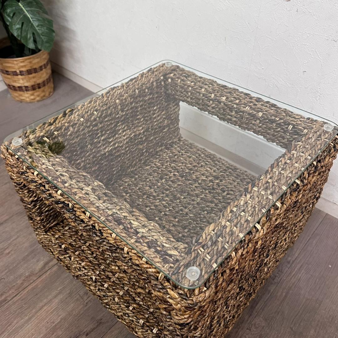 あさひなすずか様専用 アジアンテイスト ガラステーブル 幅 50cm