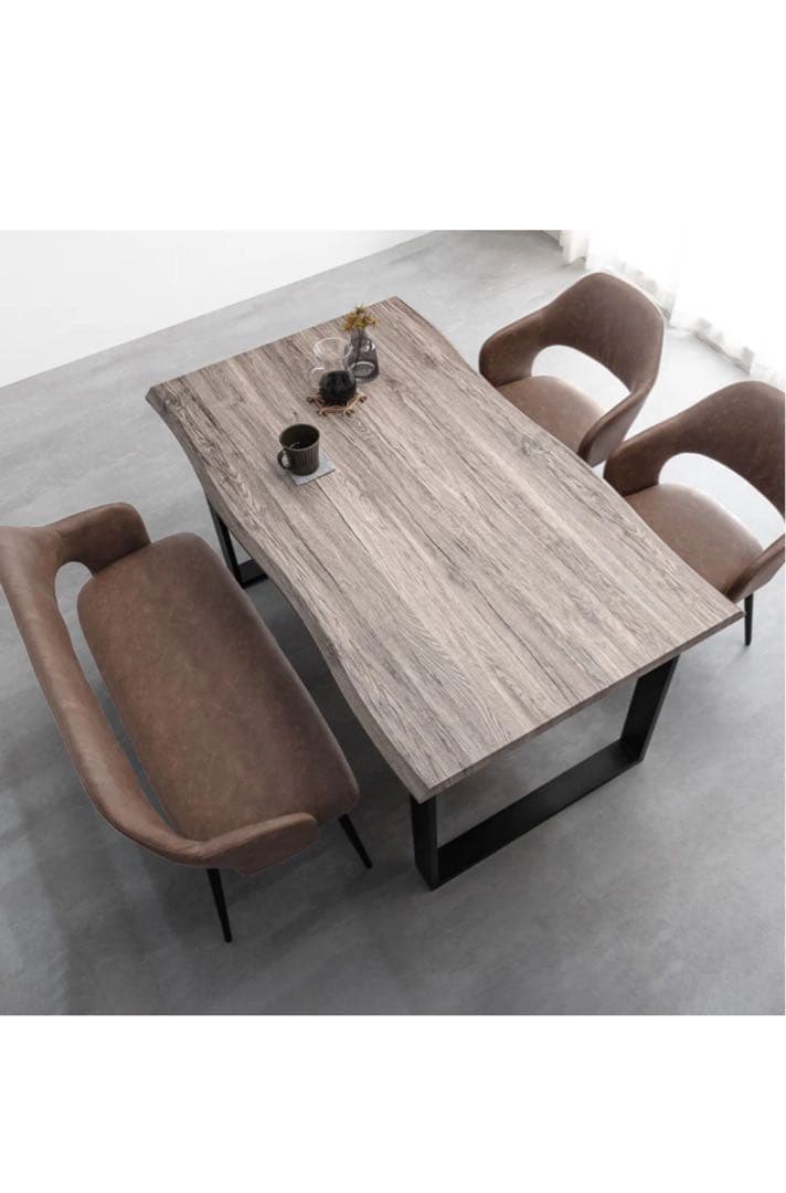 グレー 波型 木製ダイニングテーブル ※値下げしました