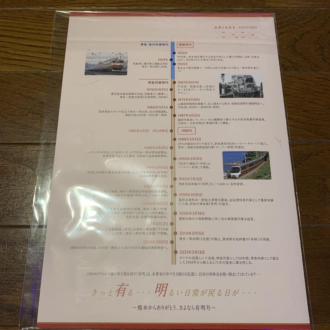 さよなら特急「有明」号記念入場券・缶バッジ未開封