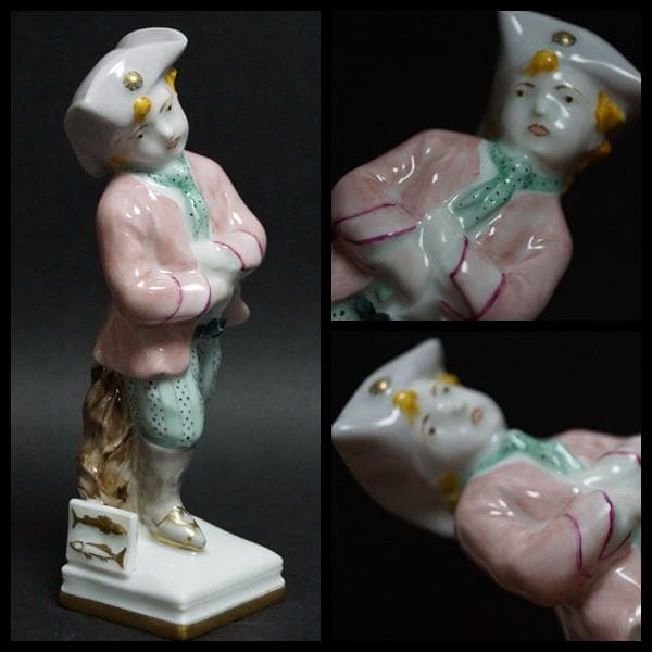 ベルリン王立磁器製陶所 KPM 手描きフィギュリン少年紳士人形 西洋美術★美品★