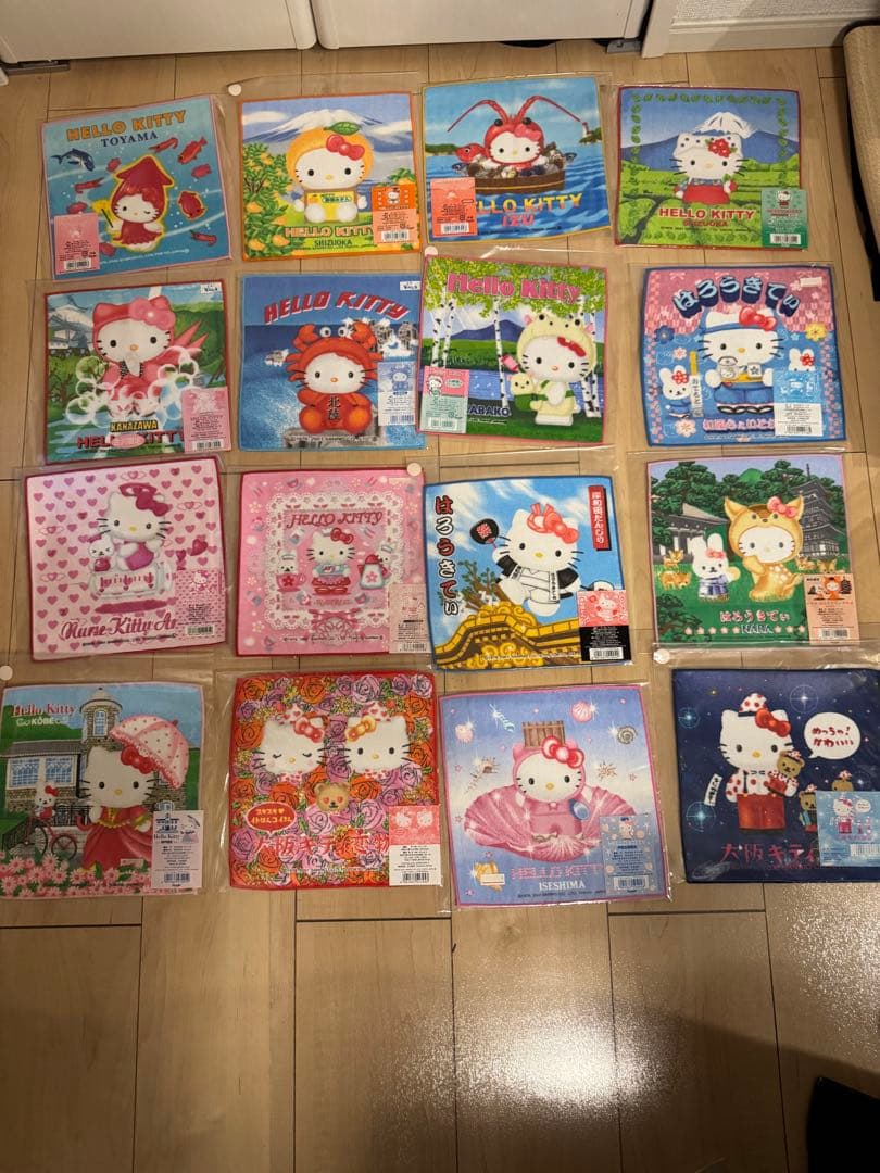 ハローキティ タオルセット 89枚+キティキーホルダー・シャーペン・ボックス2個