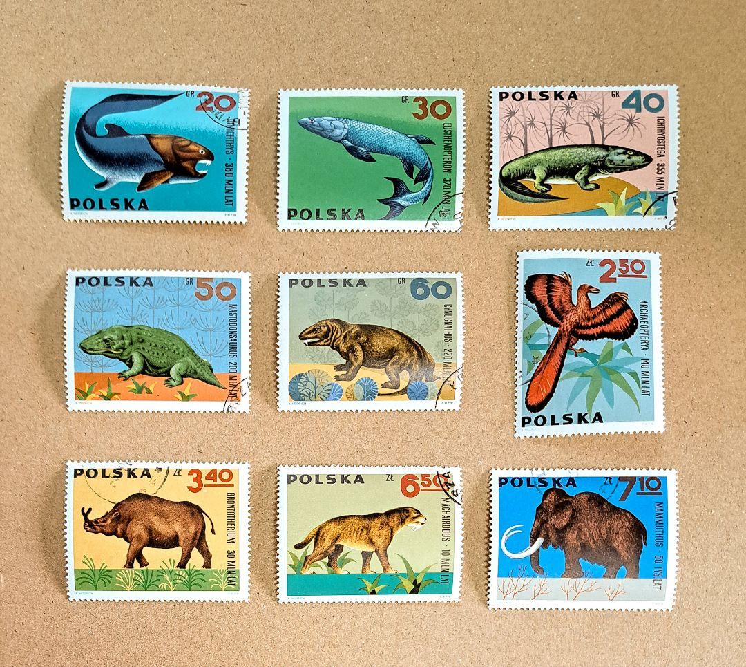 ポーランド 外国 切手 1966年 9種完 【注文消・裏面糊あり・ヒンジ跡