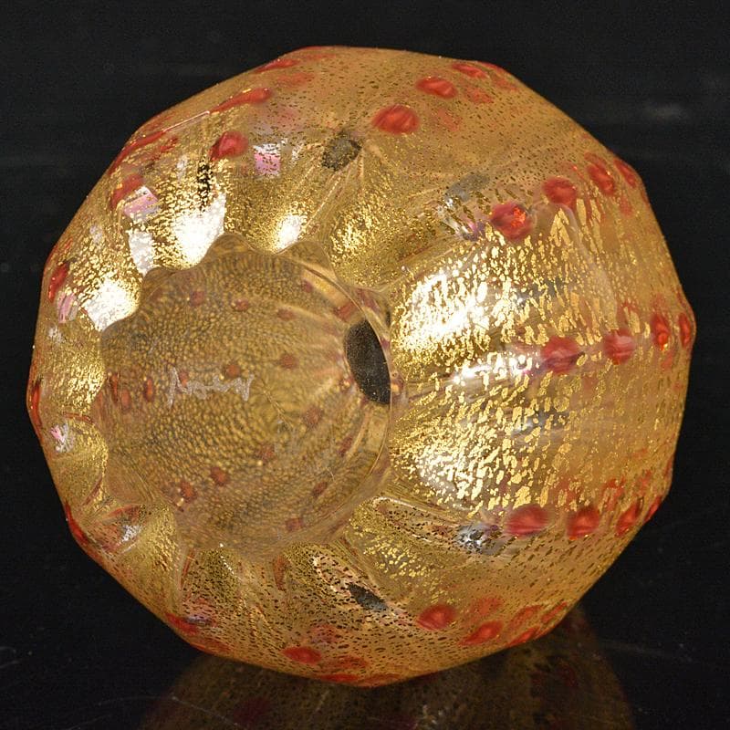 工芸ガラス 金彩 徳利 在銘 箱付 V R6571