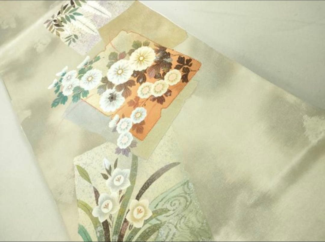 振袖フルセット6点M〜Lサイズ 正絹 鴛鴦花文 売り切り終了