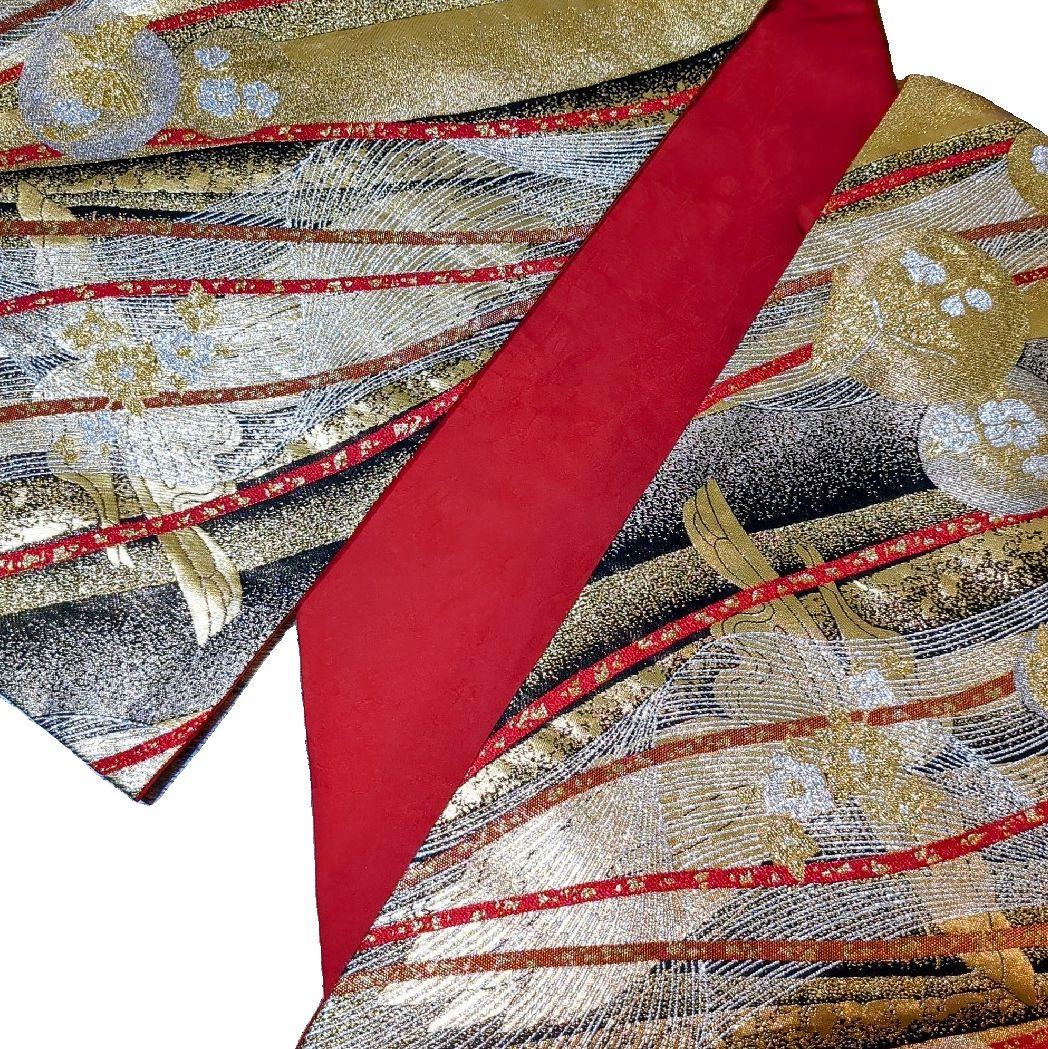 正絹振袖 絞り 駒刺繍 扇流水花文 金彩 振袖セット 振袖フルセット 赤黒