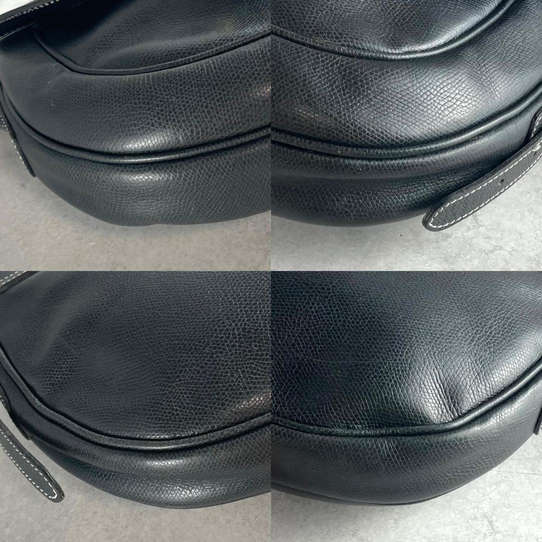 Y*a様 極希少✨ロエベ ショルダーバッグ アナグラム ロゴ型押し レザー 黒