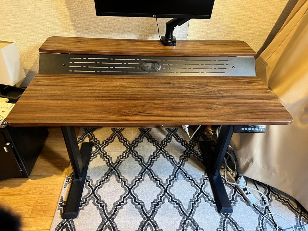 【渋谷区引き取り限定】　電動昇降デスク　幅120 スタンディング　2段式天板