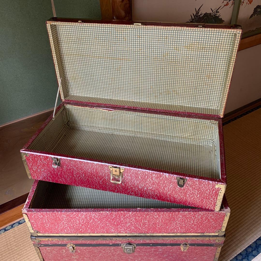 アンティーク BOX 箱 収納 衣装入 2段