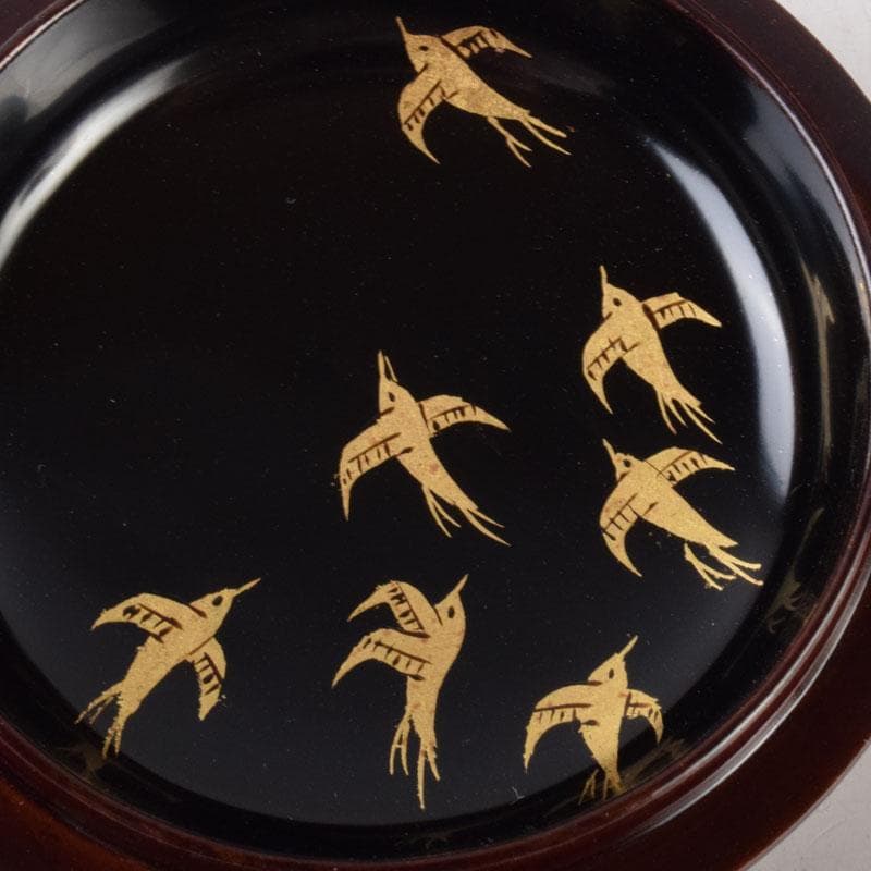 茶道具 清山作 松溜塗 鳥蒔絵 苫屋棗 共箱 V 8583