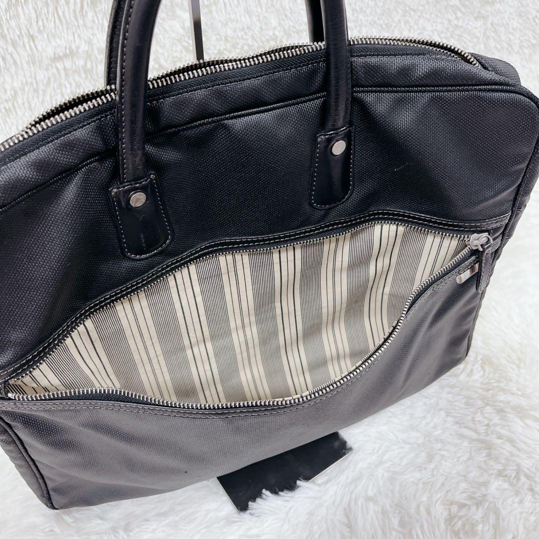 Paul Smithポールスミス　ビジネスバッグオールレザーブラックマルチカラー