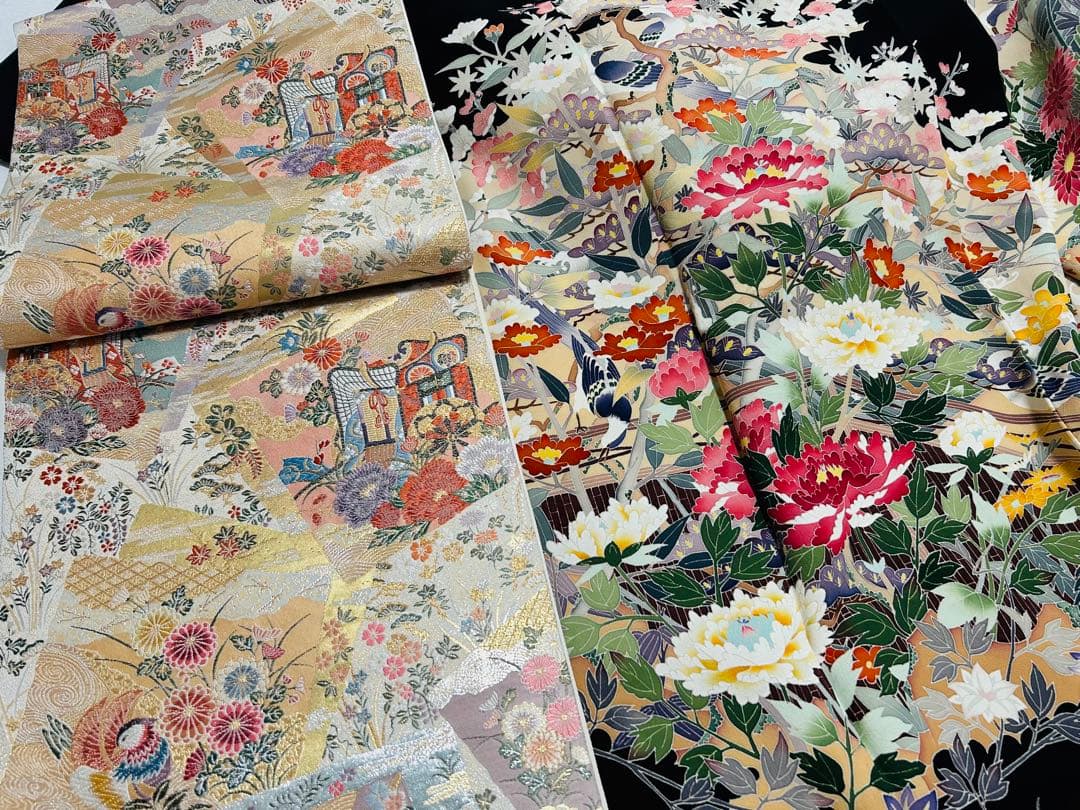 最高級本加賀友禅手書き技術者西川健一作品 本金箔高級袋帯23