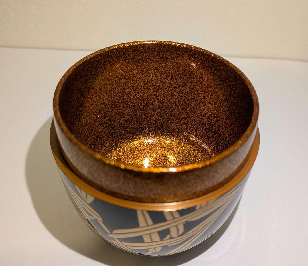 山下永甫』大棗『芦』内金梨子地 輪島塗 共箱 茶道具