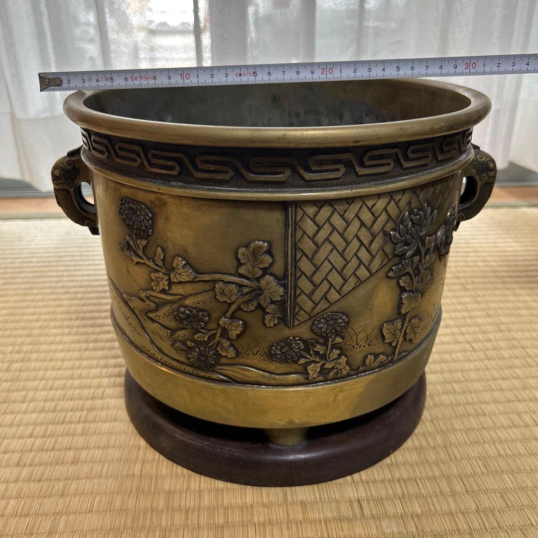 骨董品 火鉢 真鍮製