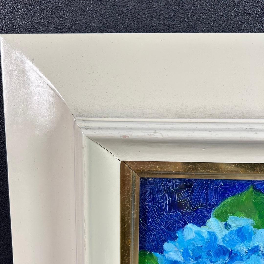 山本恵久「あじさい」キャンバスに油彩画 油絵 直筆サイン入り 額縁入り