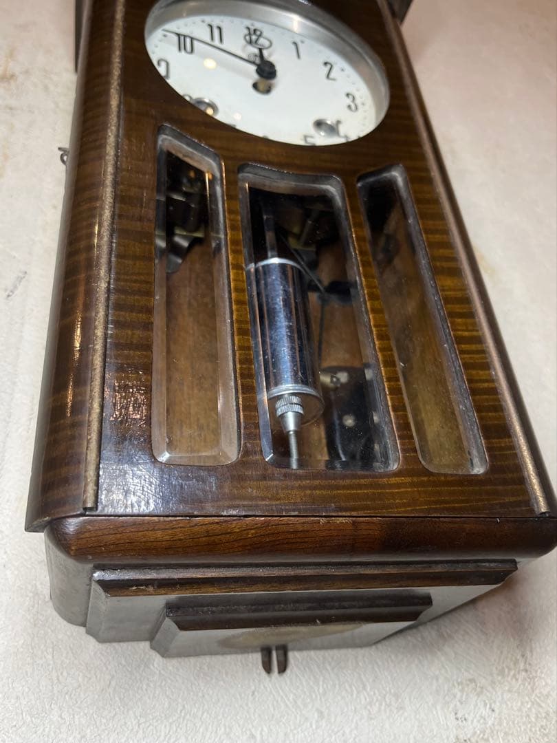 愛知時計　ミニミニ　柱時計　古時計　振り子　レトロ　ゼンマイ　ボンボン　精工舎