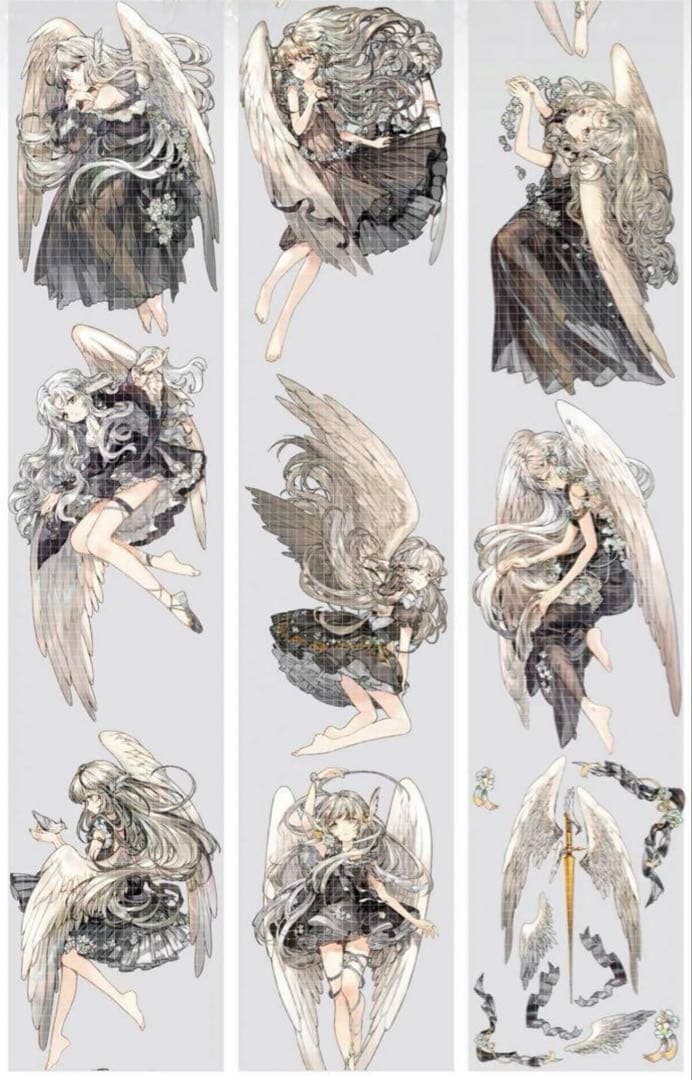 《在庫処分セール》海外　人物　マスキングテープ　墨魚 14点　⚠️ホロpet