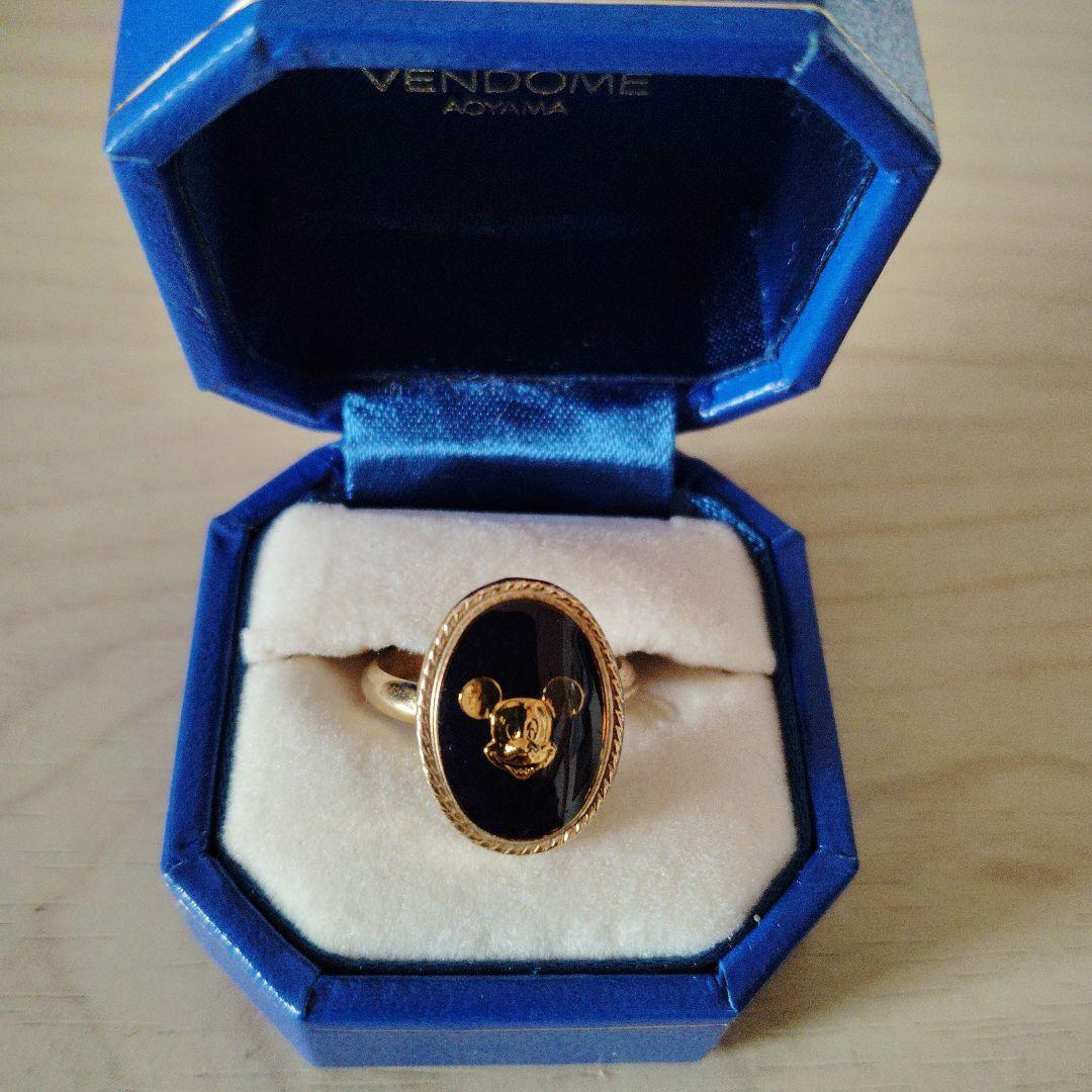 レア✩ミッキーマウス ヴィンテージ ゴールドリング 指輪 フリーサイズ