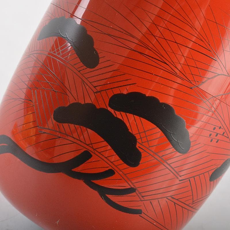 茶道具　井筒寛斎造　玄々斎好　鶴に山水図　曙棗　共箱　V　R5267