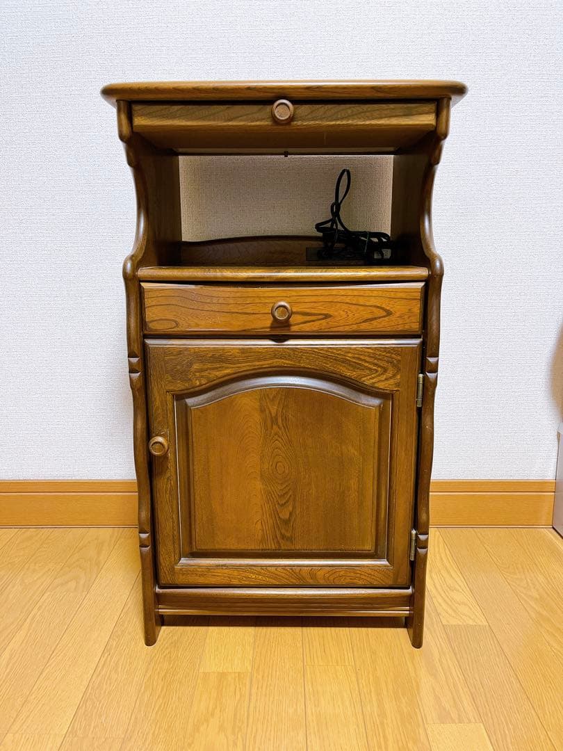 カリモク コロニアル キャビネット チェスト電話台レトロアンティーク