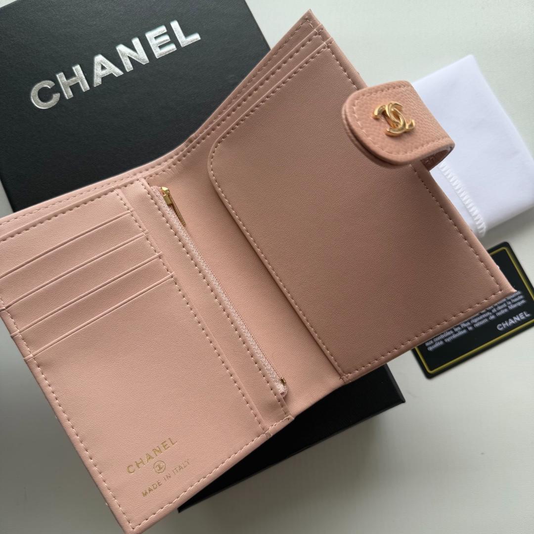 CHANEL キルティング 二つ折り財布 ピンク - メルカリ