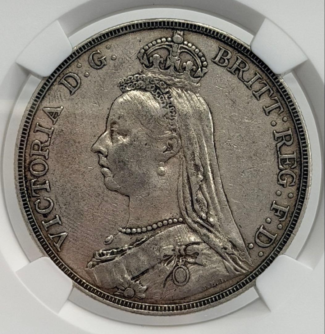 大英帝国1889年ヴィクトリア女王 ジュビリーヘッドクラウン大型銀貨