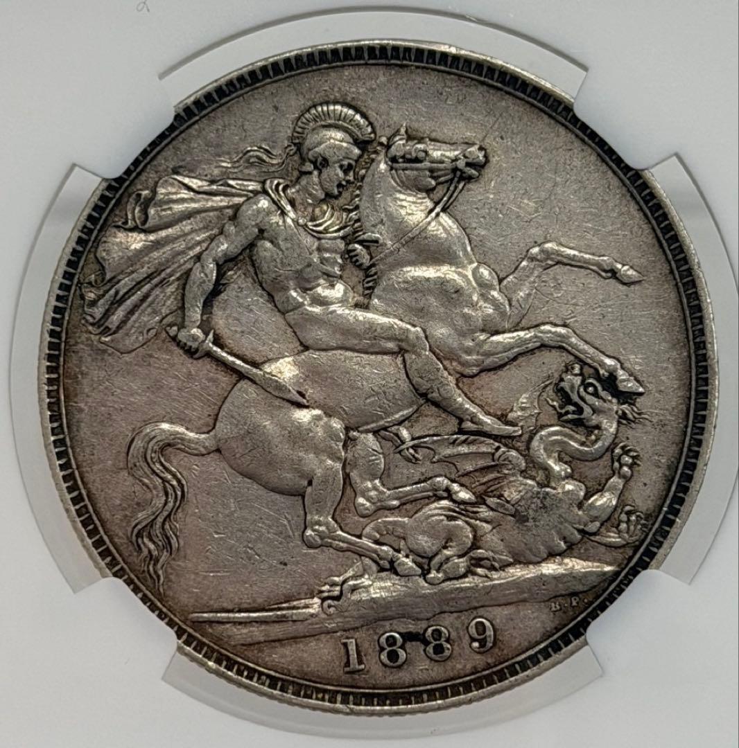 大英帝国1889年ヴィクトリア女王 ジュビリーヘッドクラウン大型銀貨