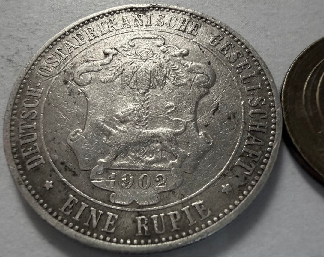 1902年ドイツ領東アフリカ ルピー銀貨 ウィルヘルム2世 - メルカリ